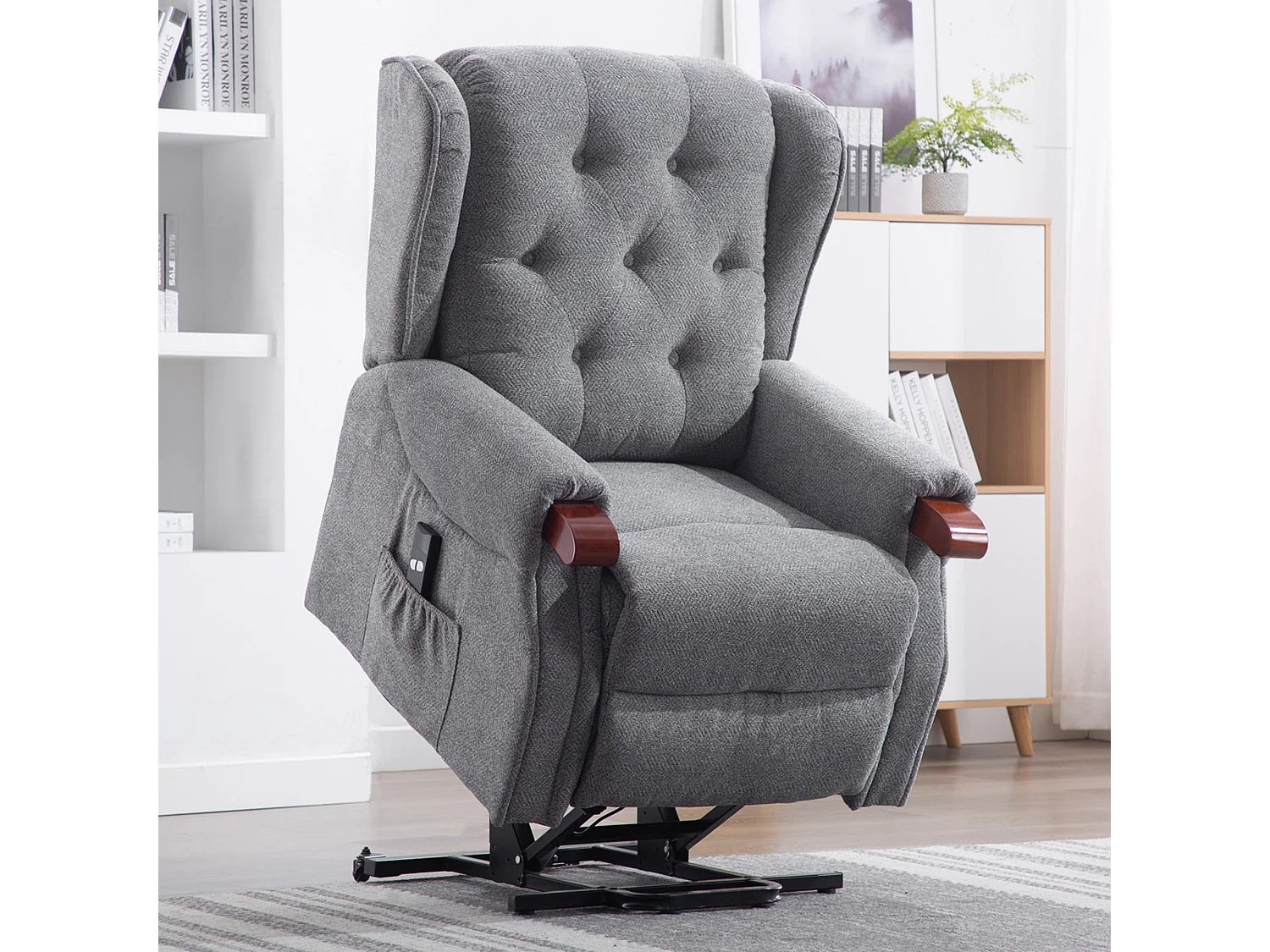 Harrogate Single Motor Electric Rise Recliner Fabric Lift Riser Chair