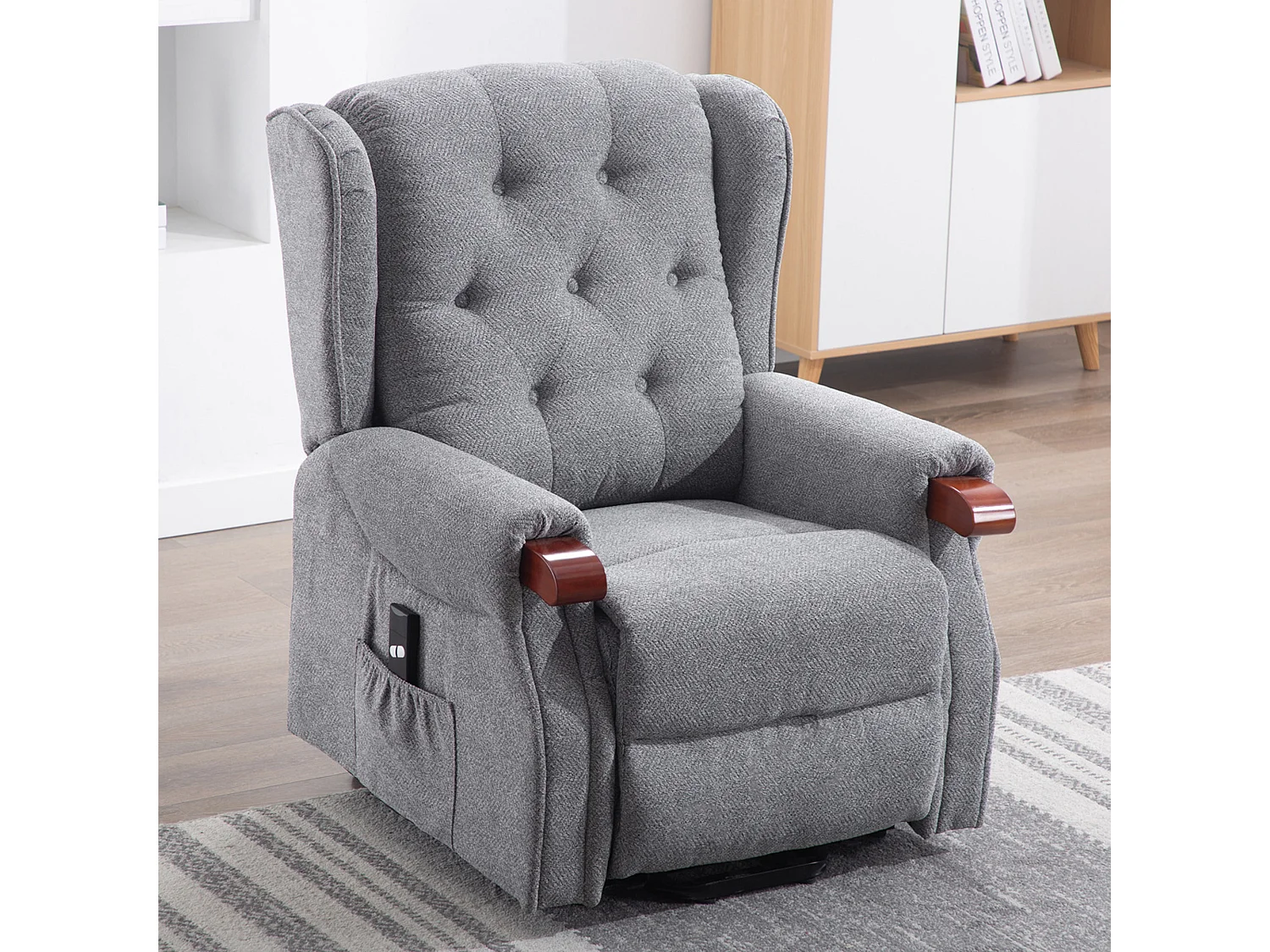Harrogate Single Motor Electric Rise Recliner Fabric Lift Riser Chair