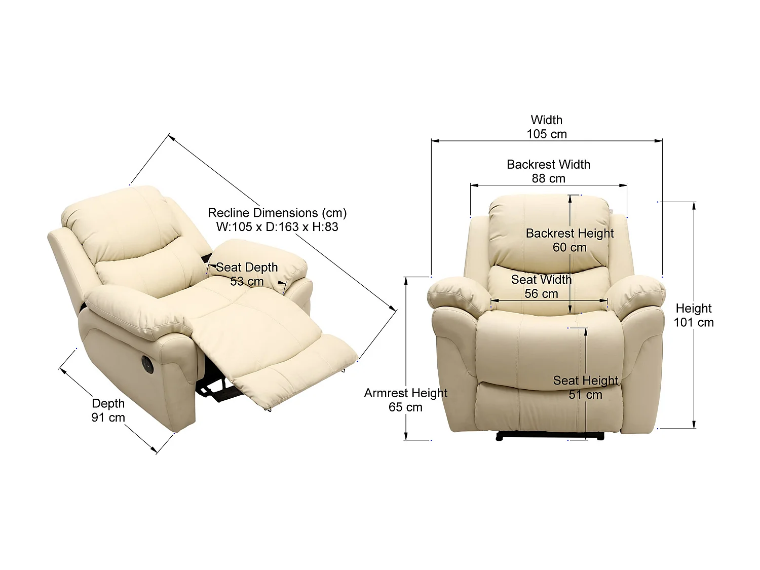 Madison Electric Bonded Leather Automatic Recliner Home Lounge Chair