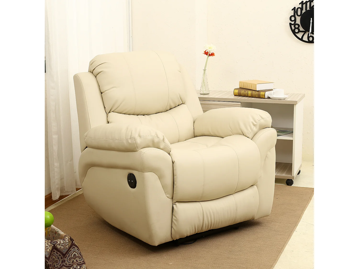 Madison Electric Bonded Leather Automatic Recliner Home Lounge Chair
