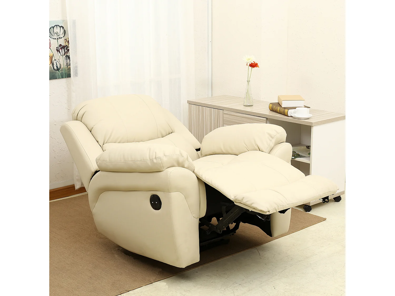 Madison Electric Bonded Leather Automatic Recliner Home Lounge Chair