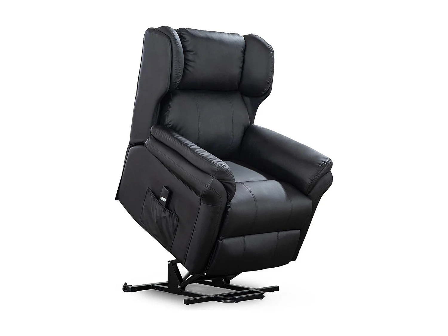 Oakford Single Motor Rise Recliner Bonded Leather Wingback Chair