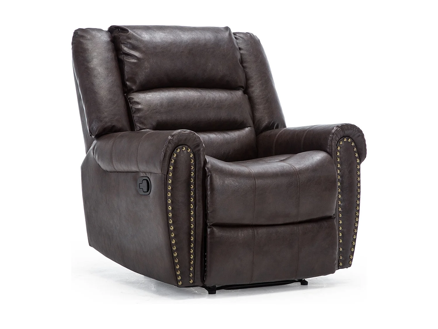 Denver Bonded Leather Manual Recliner Stud Sofa Home Lounge Chair
