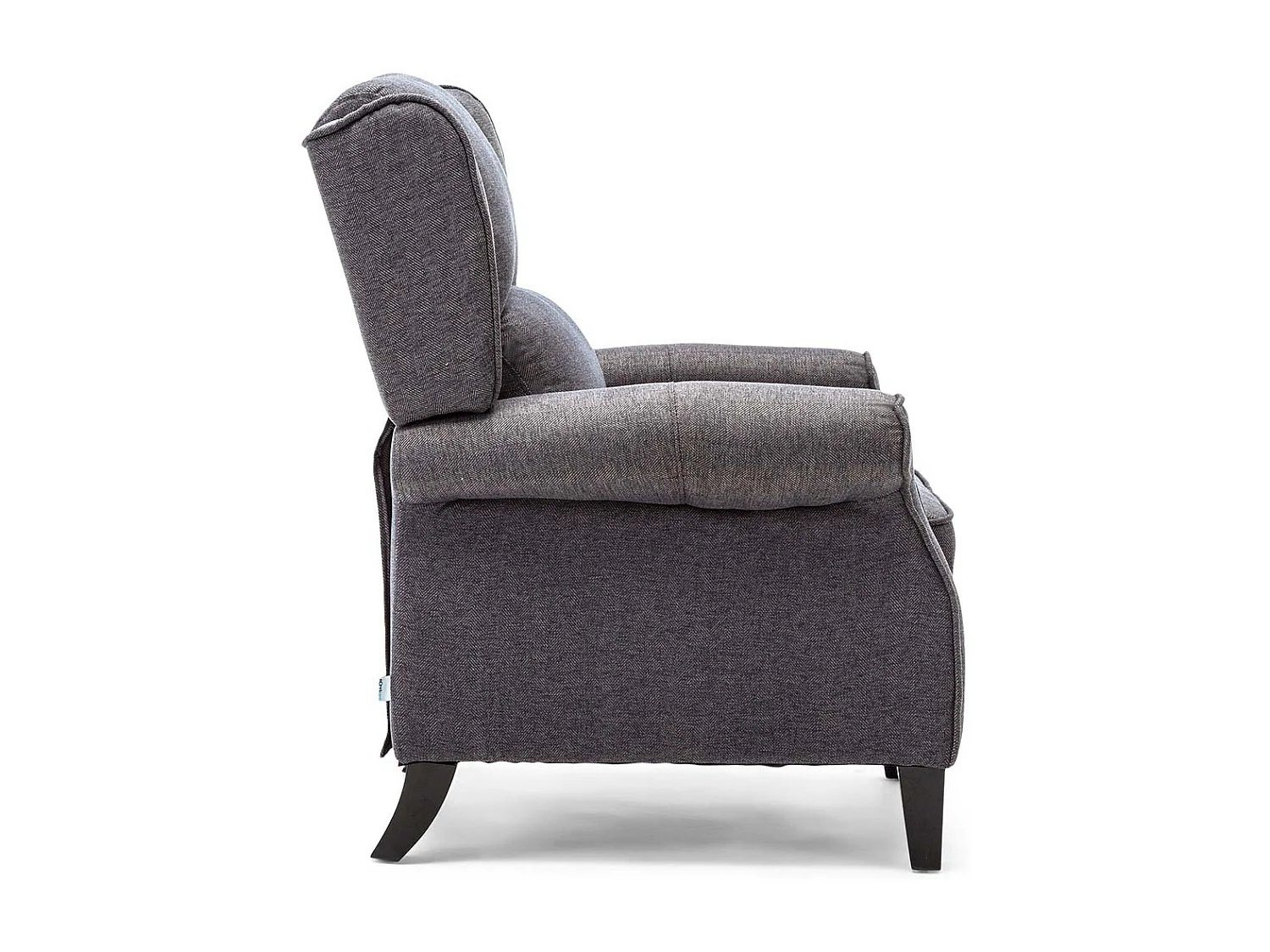 Eaton Wing Back Fireside Herringbone Fabric Pushback Recliner Chair