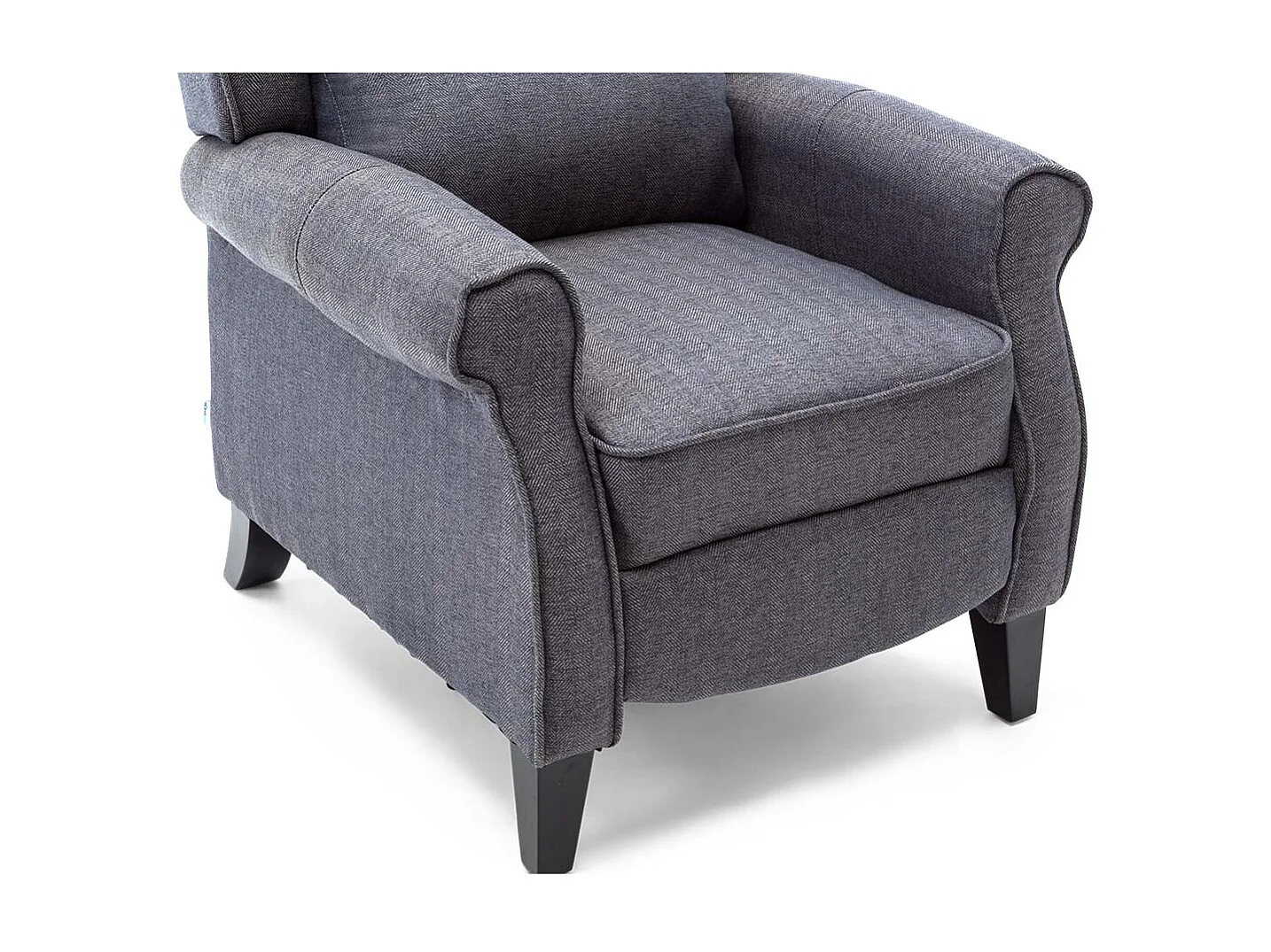 Eaton Wing Back Fireside Herringbone Fabric Pushback Recliner Chair