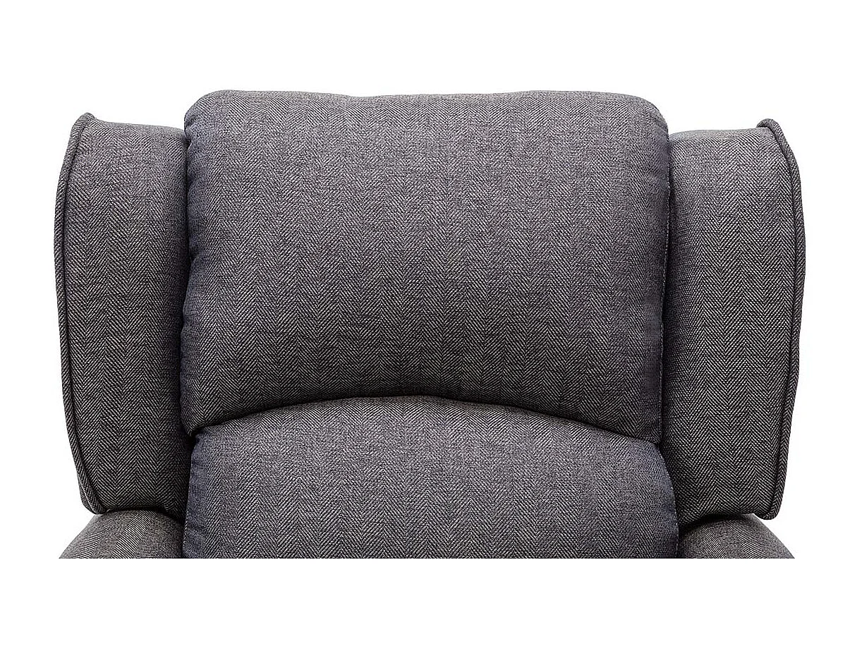 Eaton Wing Back Fireside Herringbone Fabric Pushback Recliner Chair