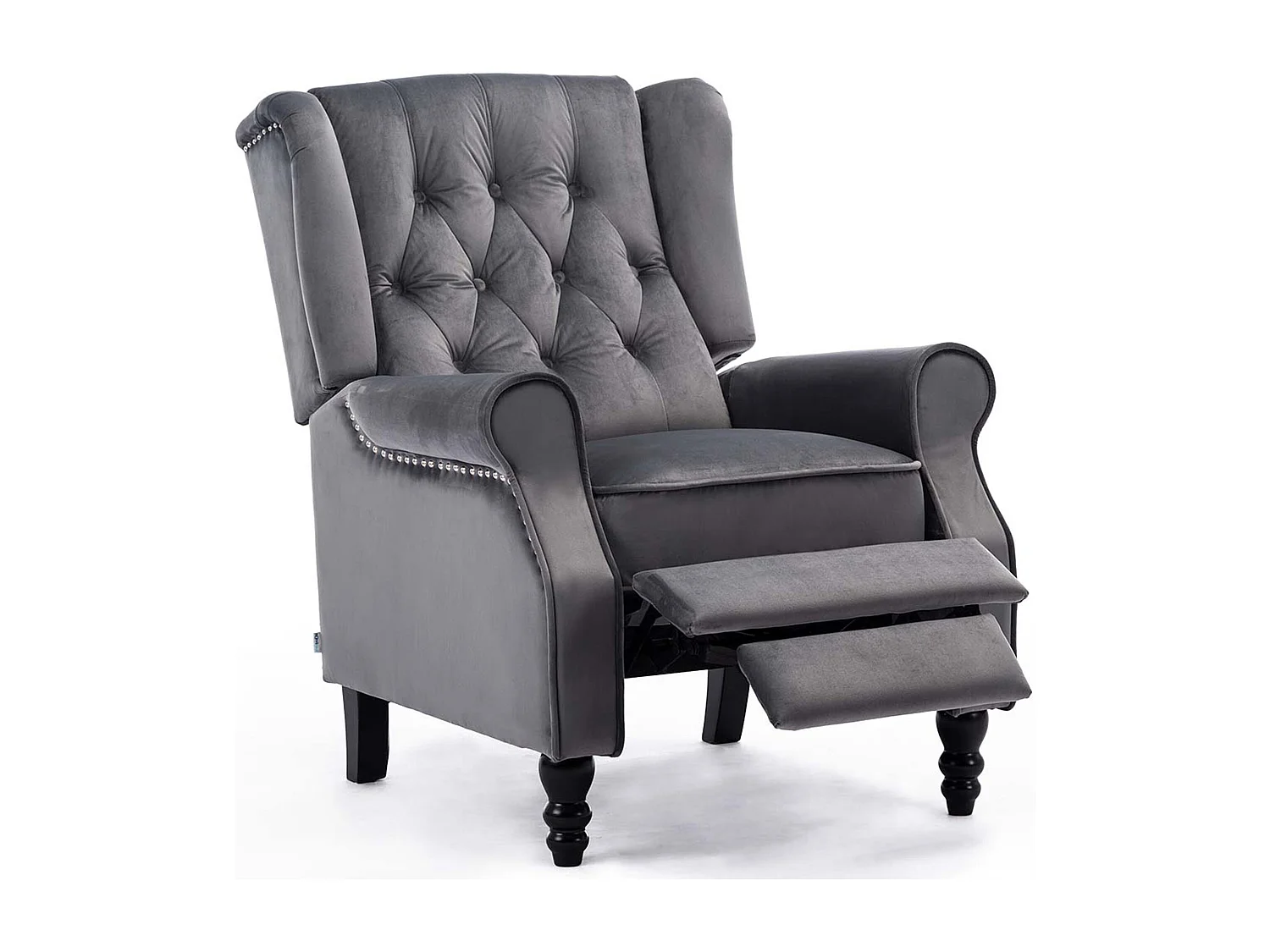 Althorpe Wing Back Recliner Button Back Fireside Velvet Chair