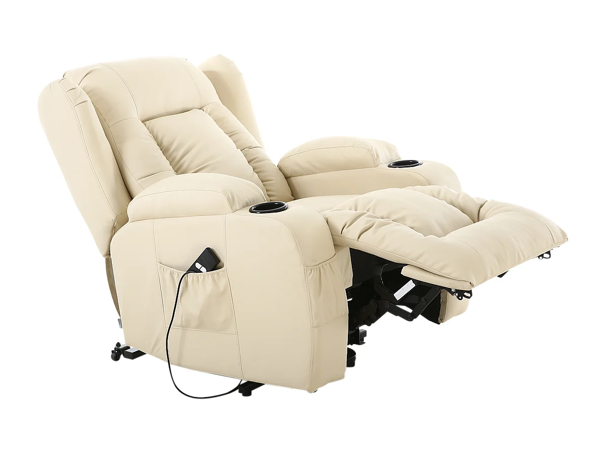 Caesar Single Motor Rise Recliner Bonded Leather Heat & Massage Chair