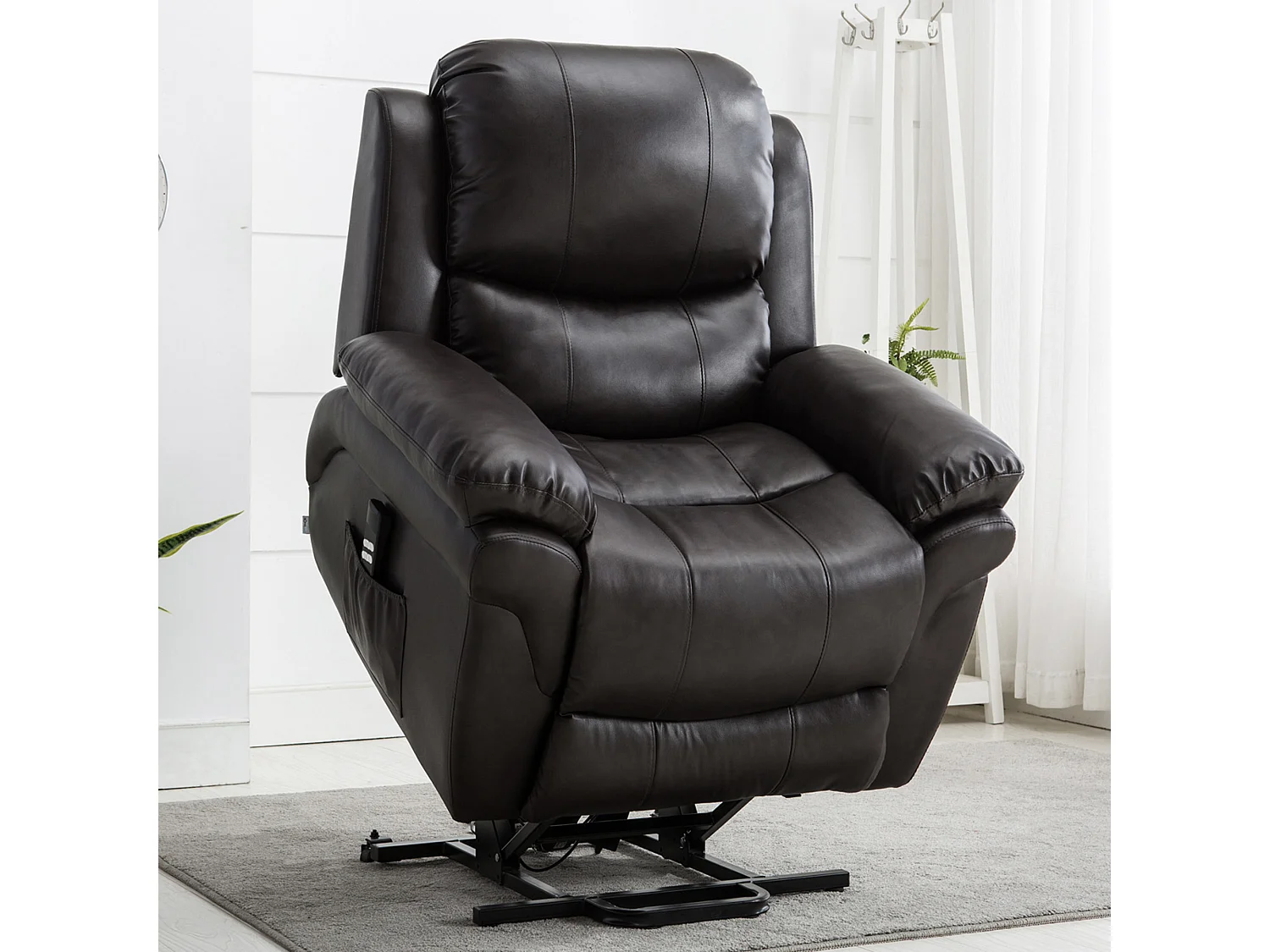 Madison Dual Motor Electric Rise Recliner Bonded Leather Lift Chair