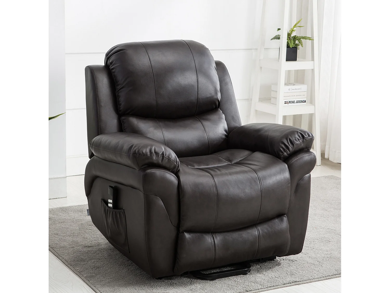 Madison Dual Motor Electric Rise Recliner Bonded Leather Lift Chair