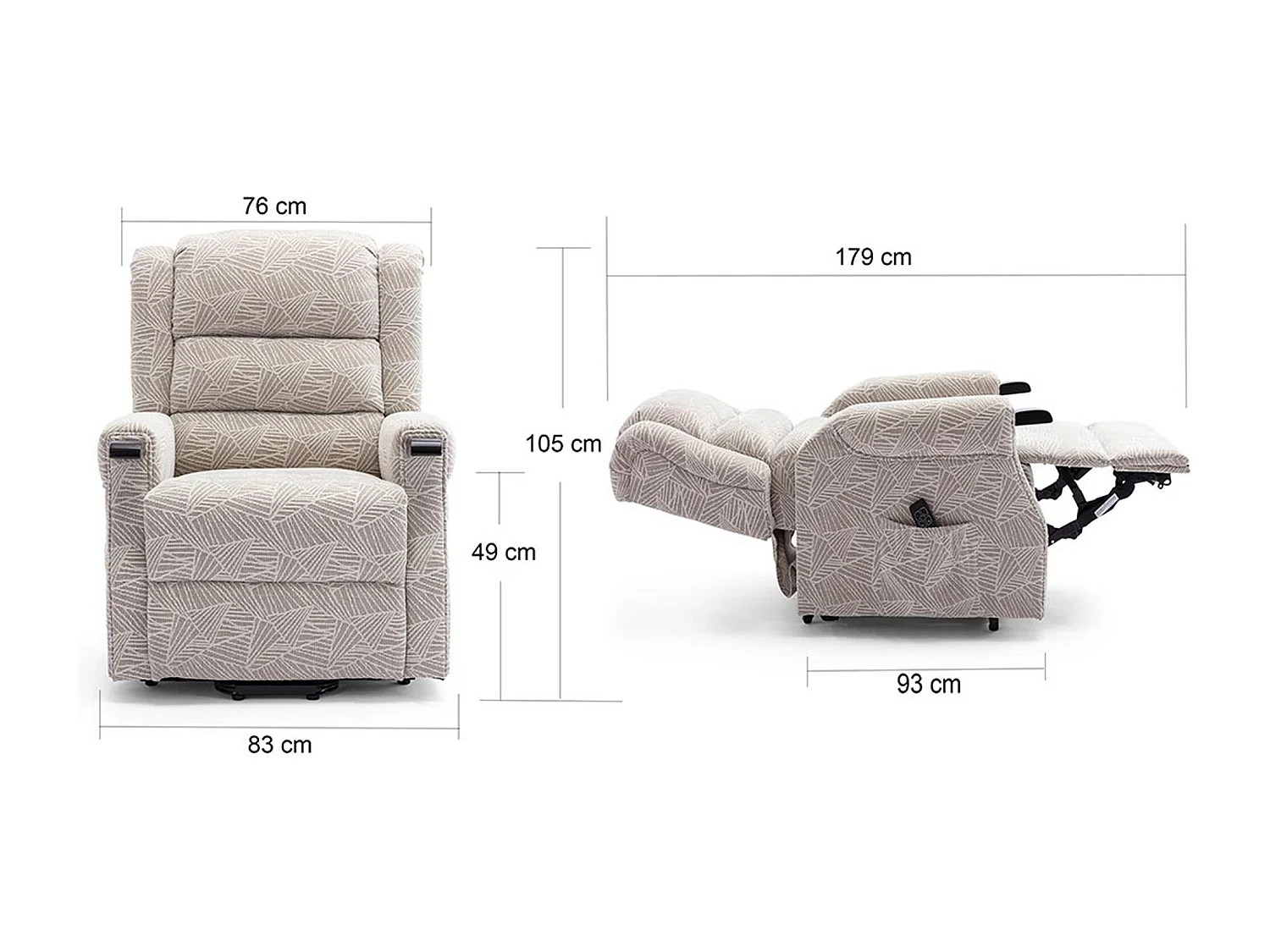 Ashfield Electric Fabric Dual Motor Rise Recliner Lift Mobility Chair