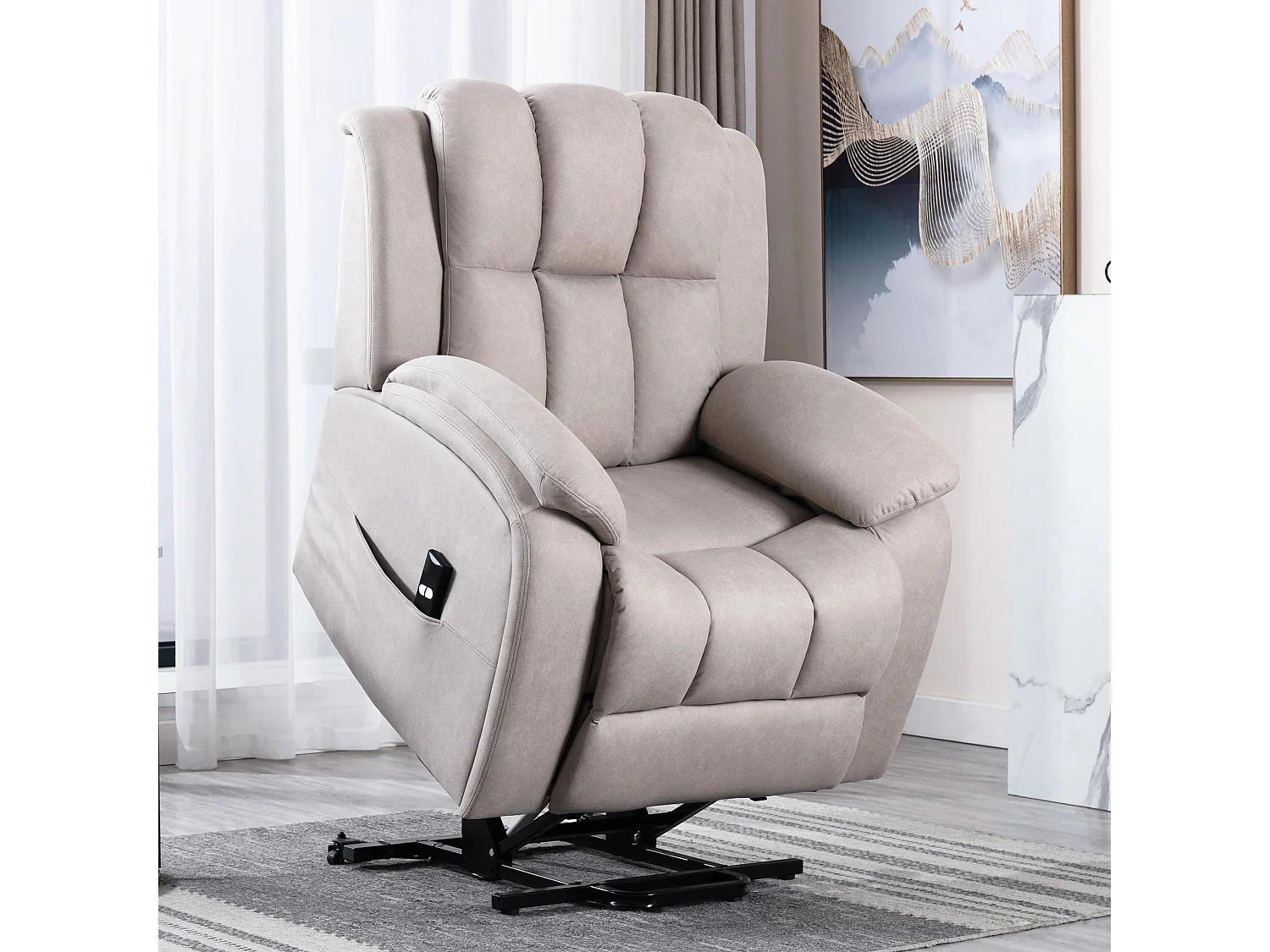 Brookline Electric Technology Fabric Single Motor Rise Recliner Chair