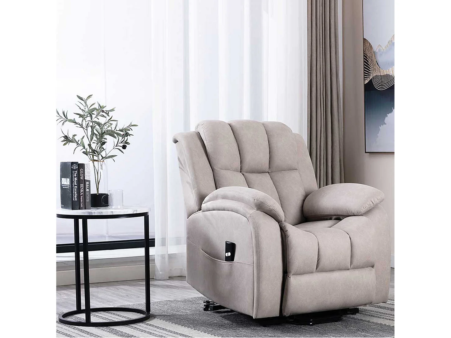 Brookline Electric Technology Fabric Single Motor Rise Recliner Chair