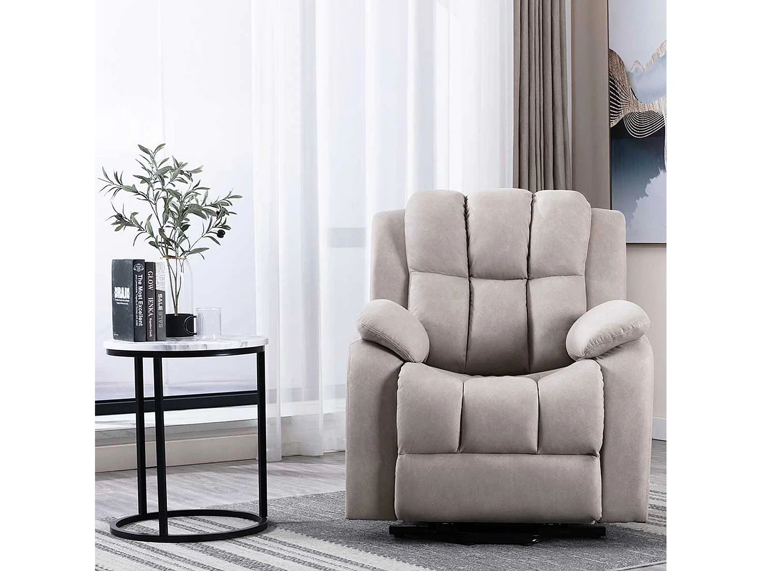 Brookline Electric Technology Fabric Single Motor Rise Recliner Chair