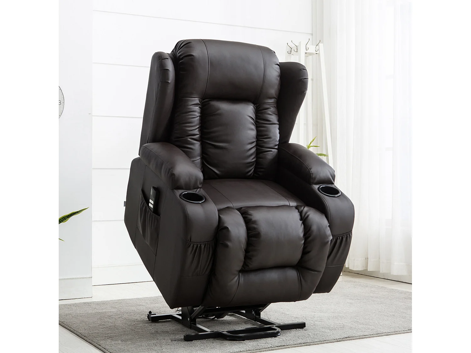 Caesar Dual Motor Rise Recliner Bonded Leather Heat And Massage Chair