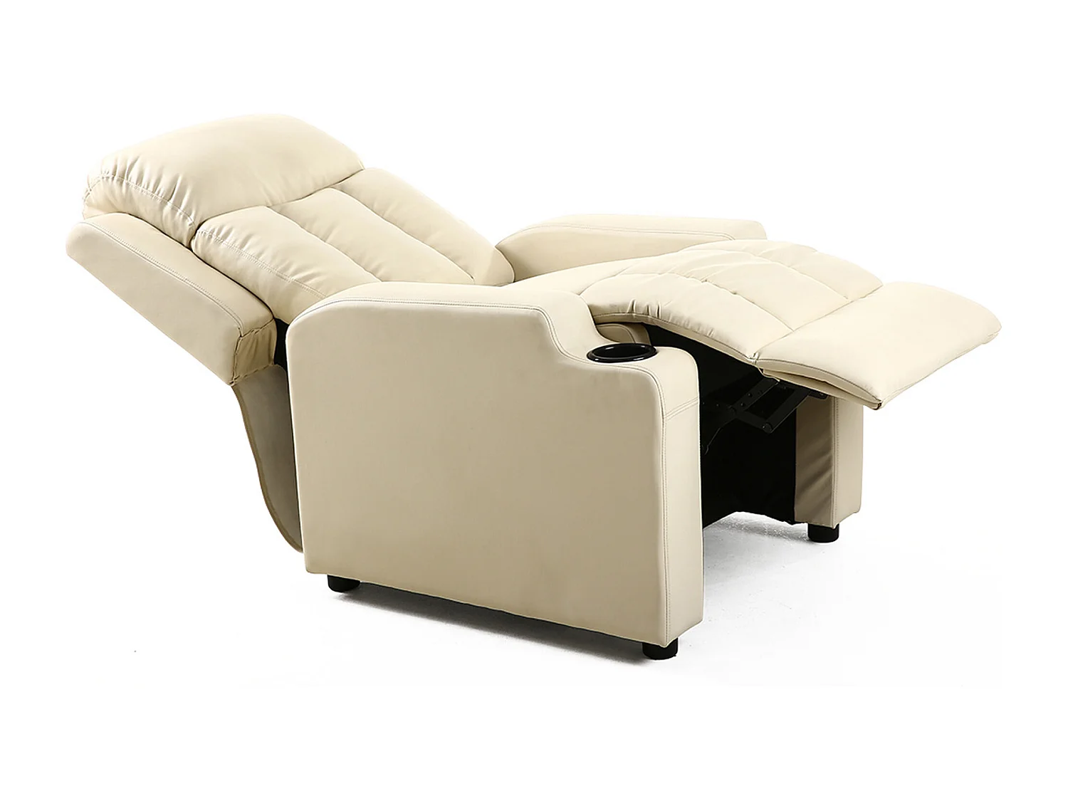Studio Bonded Leather Recliner w Drink Holders Sofa Chair