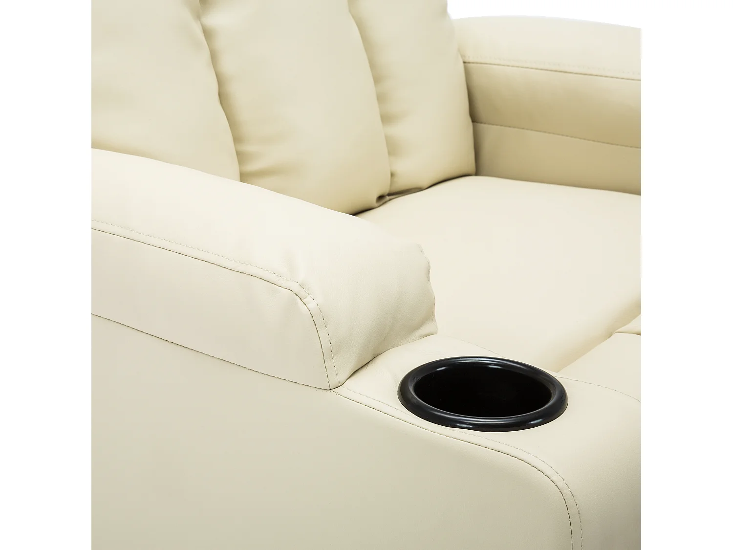 Studio Bonded Leather Recliner w Drink Holders Sofa Chair