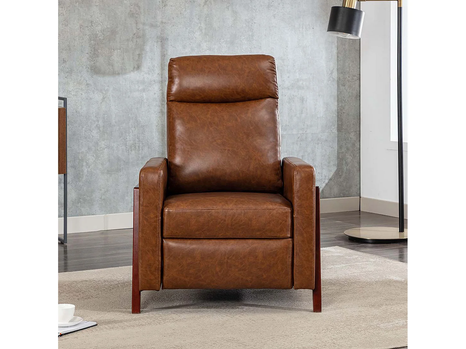 Riley Pushback Recliner Air Leather Modern Accent Recliner Chair