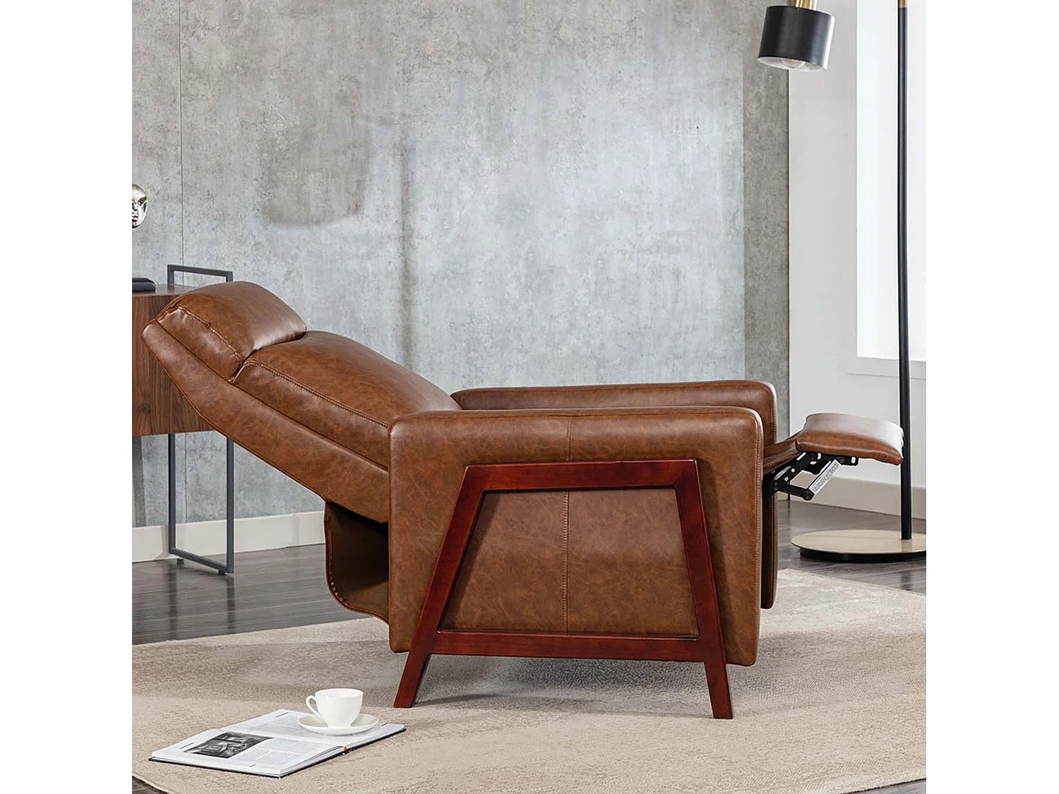 Riley Pushback Recliner Air Leather Modern Accent Recliner Chair
