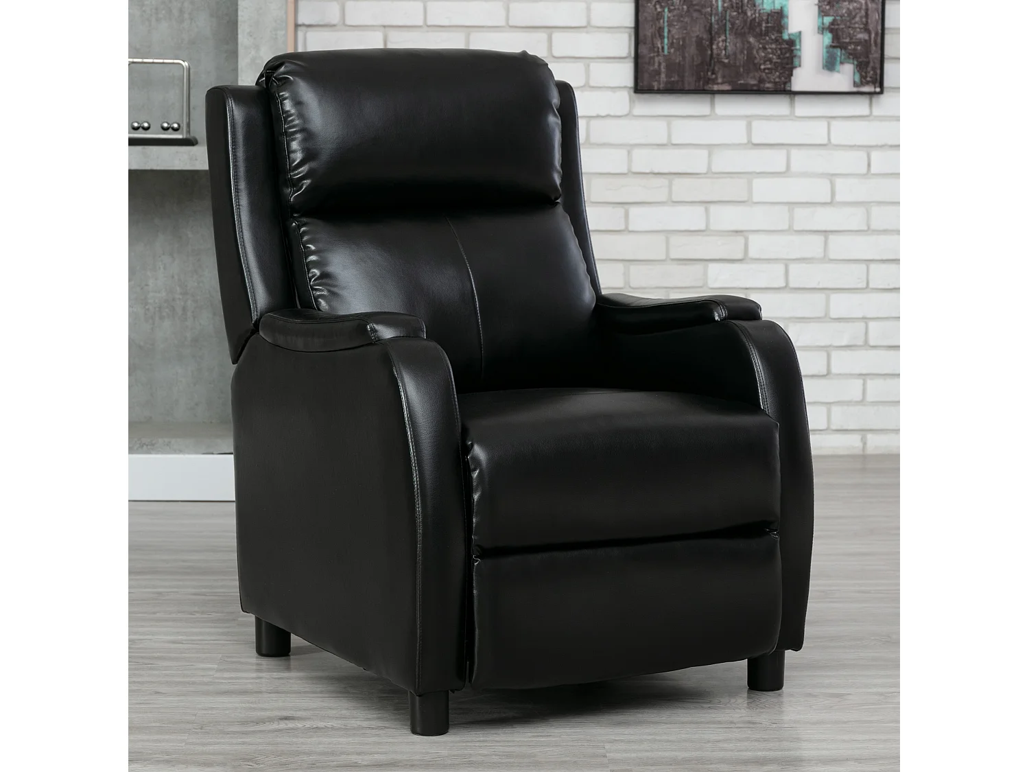Churwell Bonded Leather Pushback Recliner Armchair Sofa Cinema Chair
