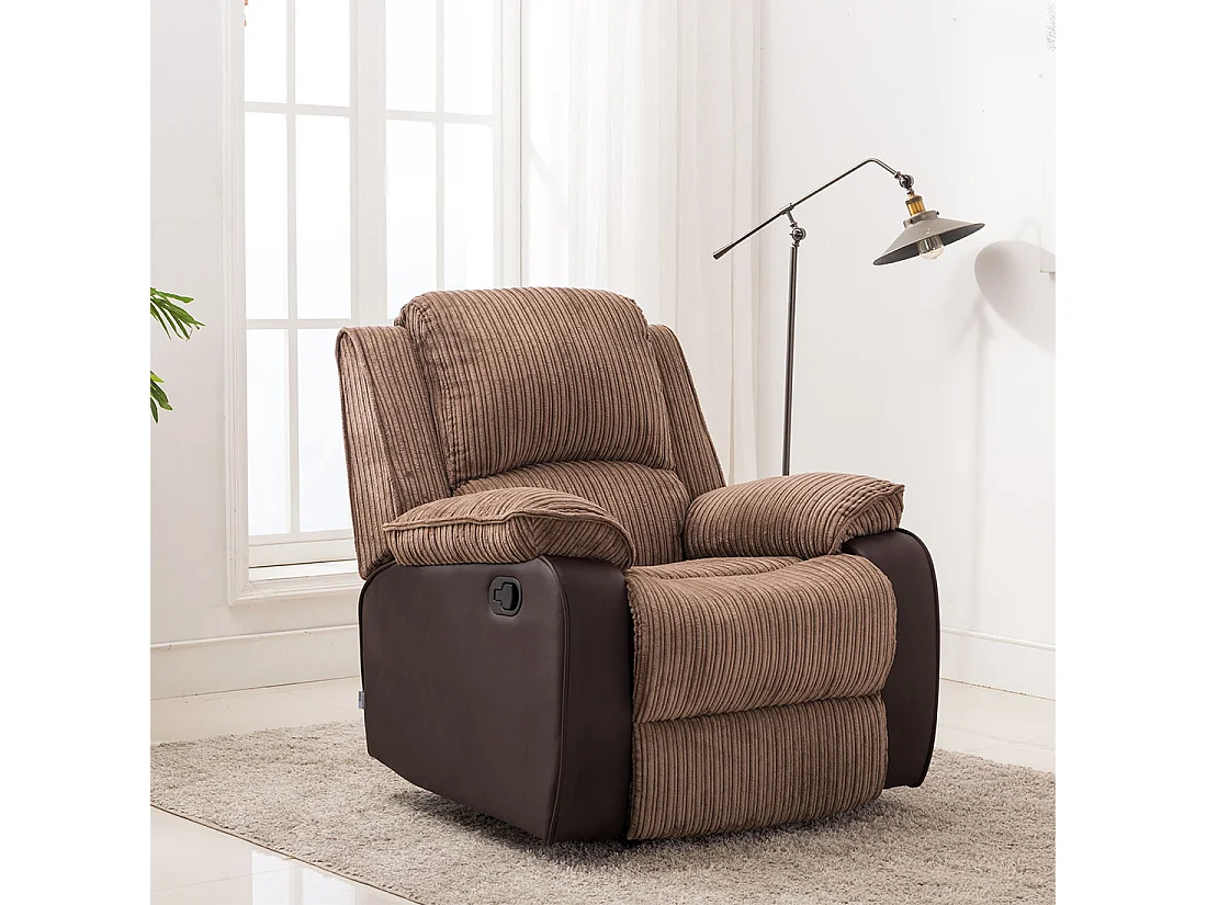 Postana Jumbo Cord Fabric Manual Reclining Lounge Recliner Chair