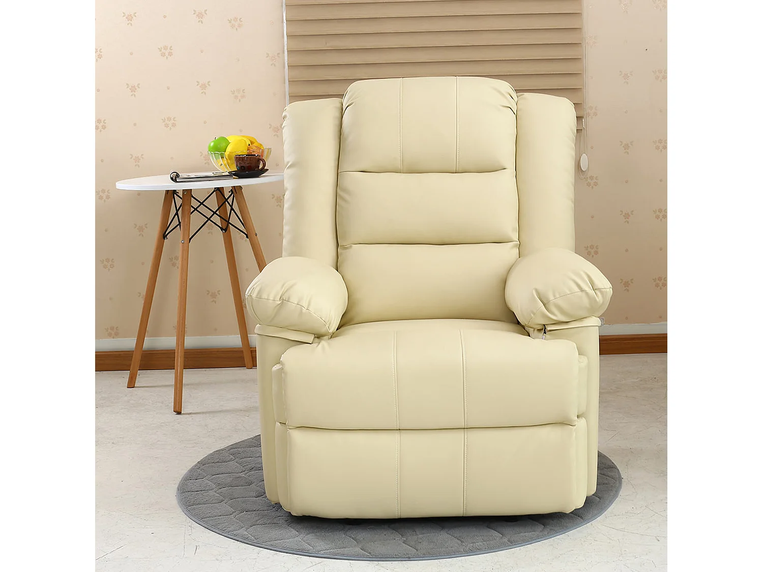 Loxley Bonded Leather Manual Recliner Armchair Sofa Home Lounge Chair