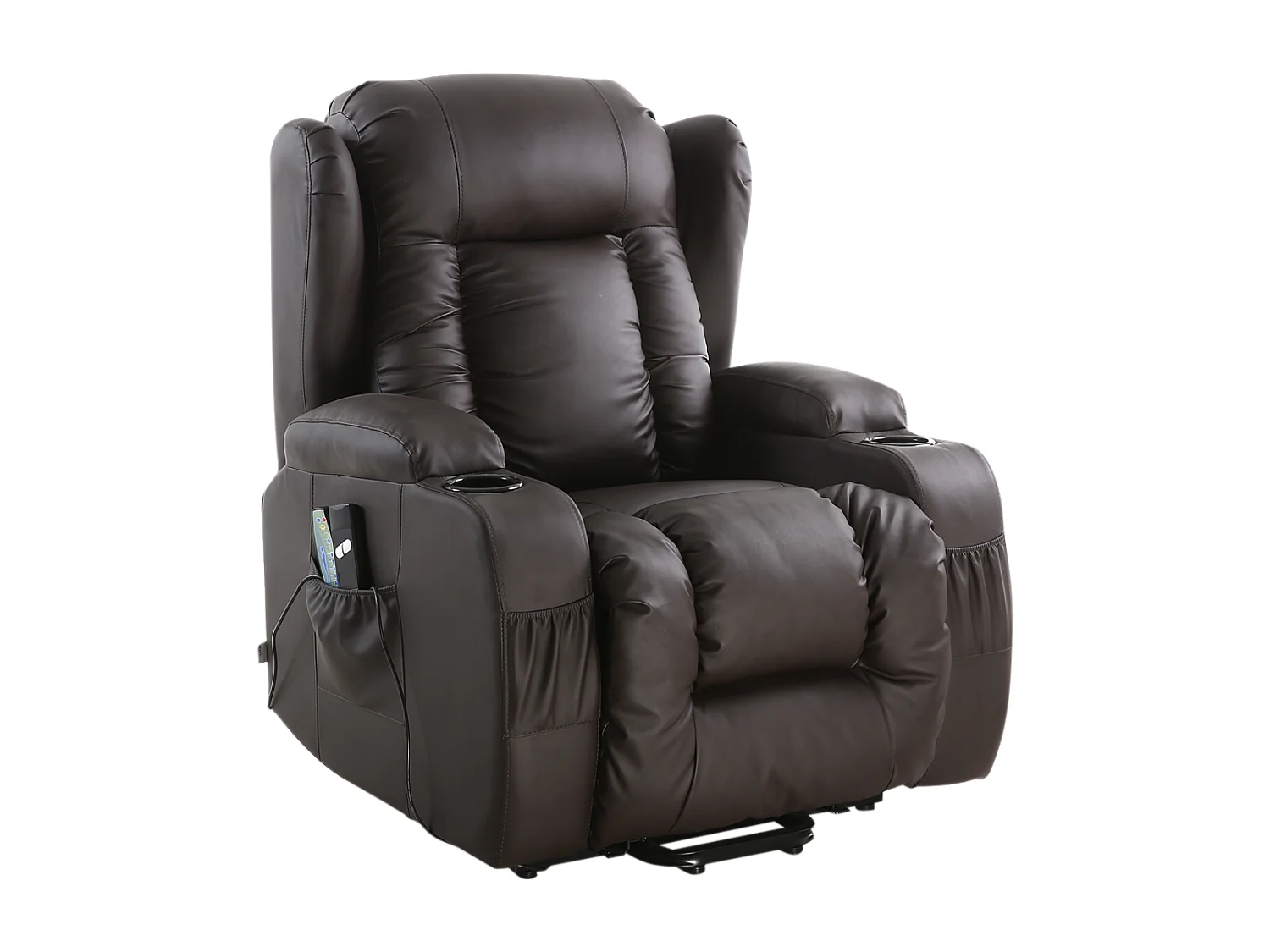 Caesar Single Motor Rise Recliner Bonded Leather Heat & Massage Chair