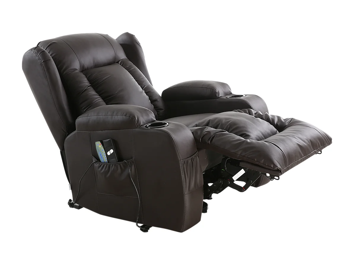 Caesar Single Motor Rise Recliner Bonded Leather Heat & Massage Chair