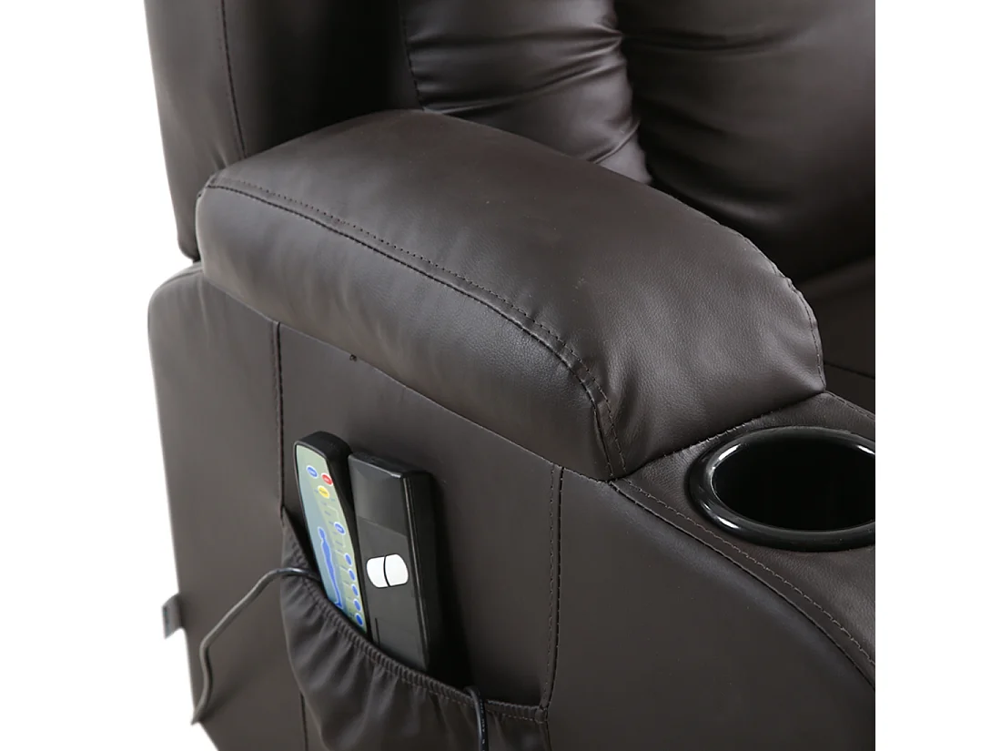 Caesar Single Motor Rise Recliner Bonded Leather Heat & Massage Chair