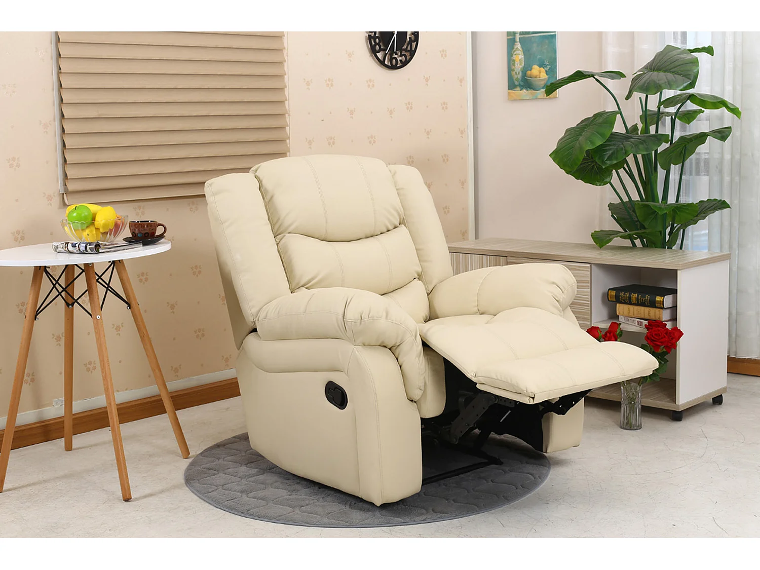 Seattle Manual Recliner Armchair Home Lounge Bonded Leather Chair