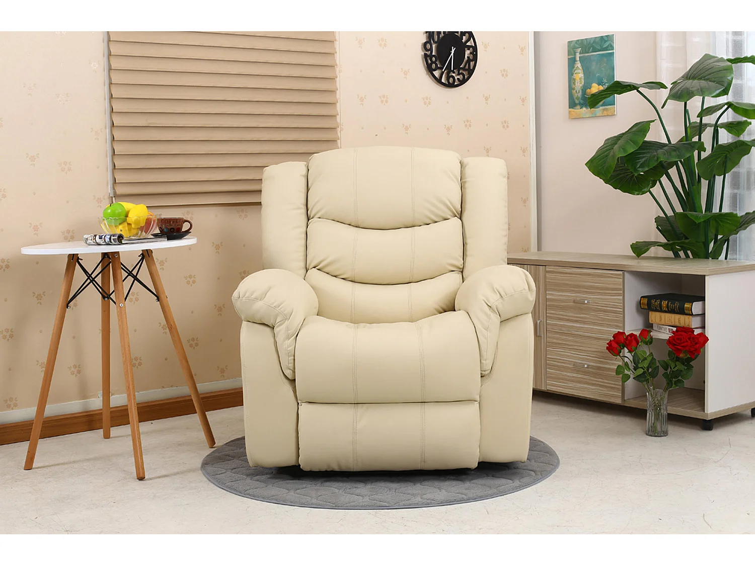 Seattle Manual Recliner Armchair Home Lounge Bonded Leather Chair