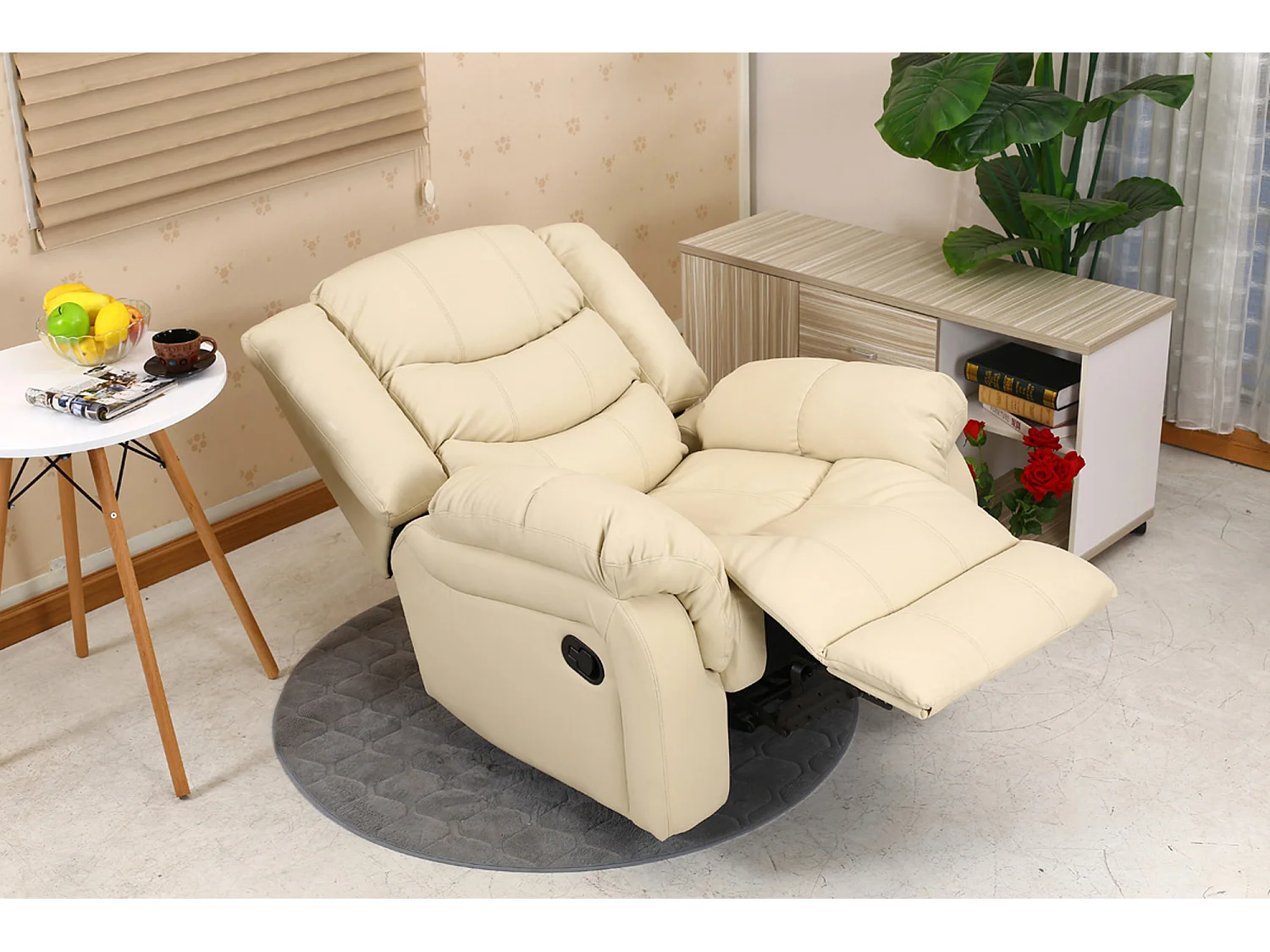 Seattle Manual Recliner Armchair Home Lounge Bonded Leather Chair
