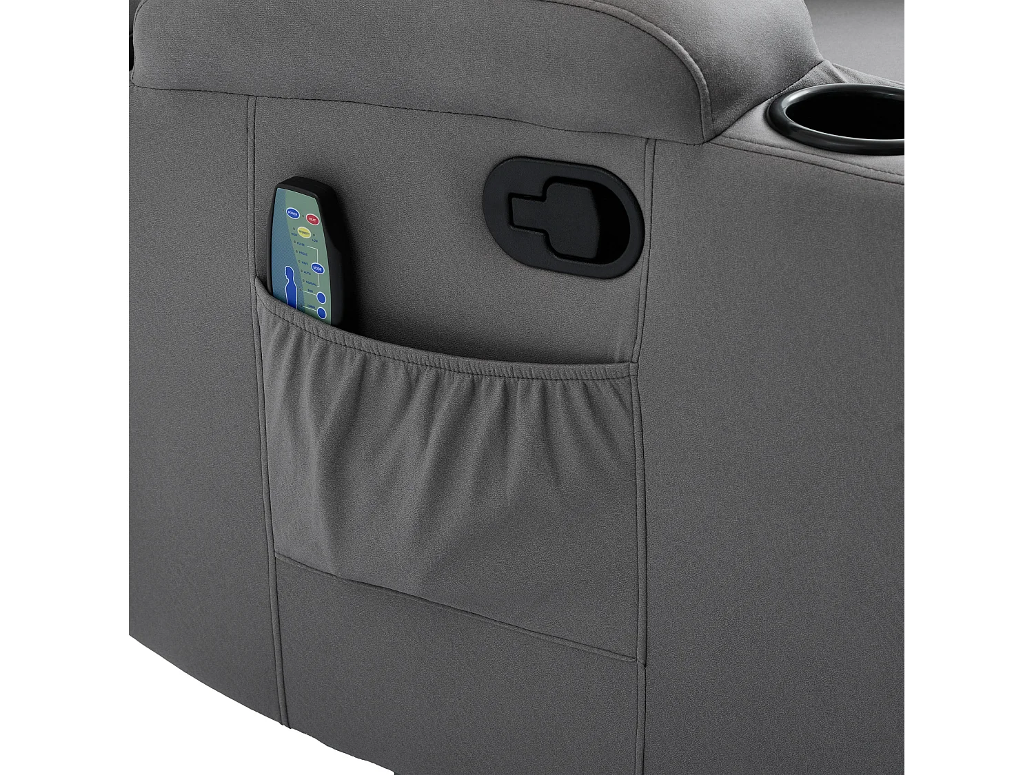 Caesar Grey Technology Fabric Manual Recliner Rocking Swivel Heat & Massage Chair