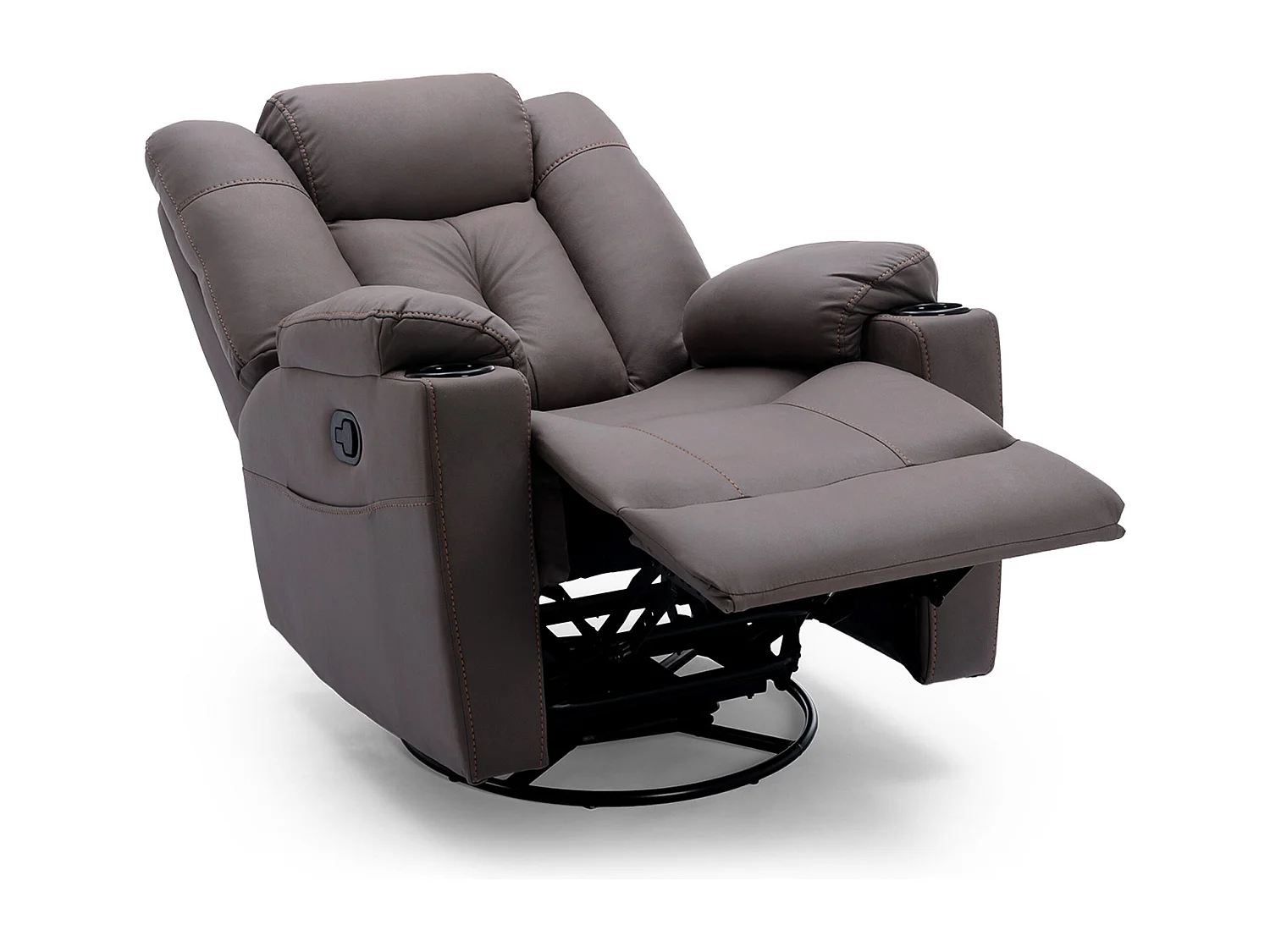 Afton Technology Fabric Recliner Rocking Swivel Cinema Sofa Chair
