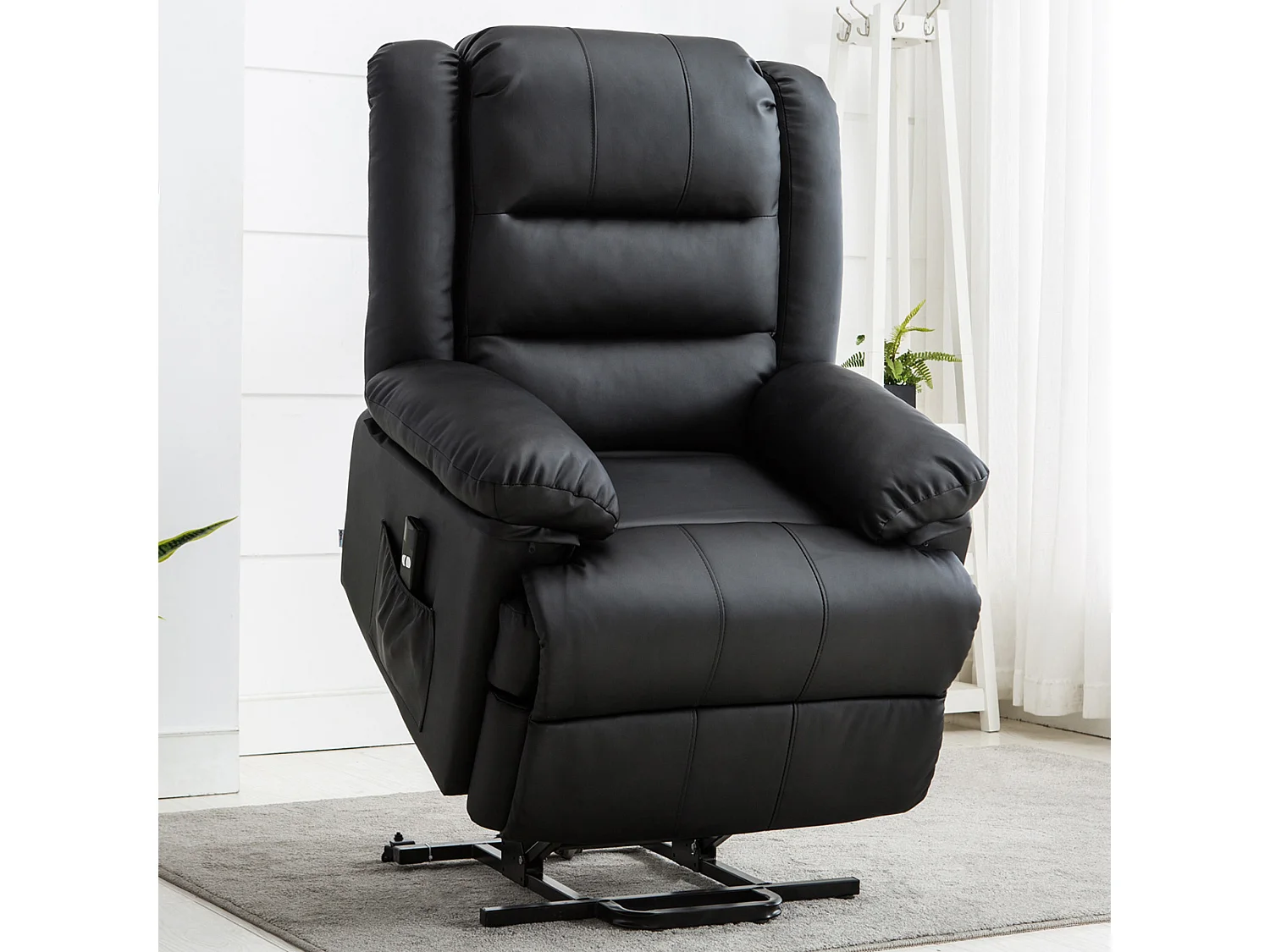Loxley Single Motor Electric Rise Recliner Bonded Leather Lift Chair