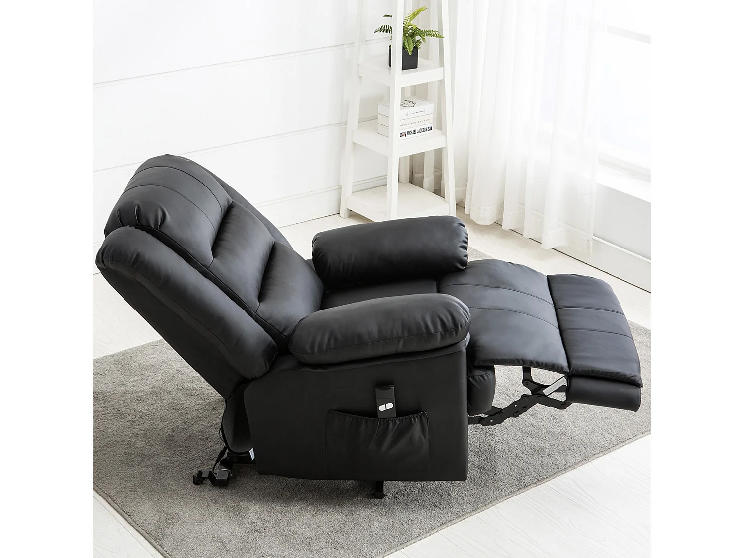 Loxley Single Motor Electric Rise Recliner Bonded Leather Lift Chair