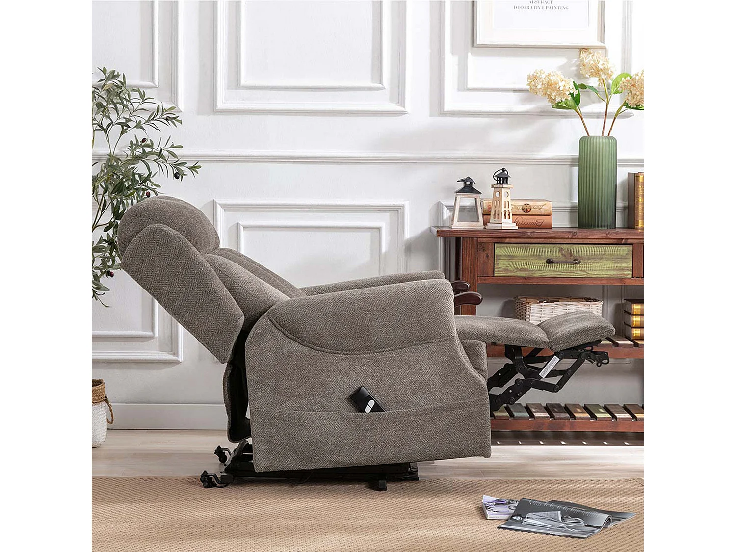 Halton Fabric Heavy Duty Single Motor Rise Recliner Lift Mobility Chair