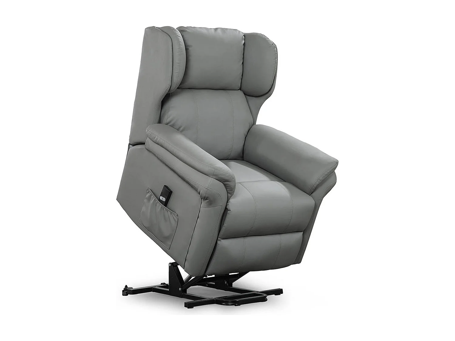 Oakford Single Motor Rise Recliner Bonded Leather Wingback Chair