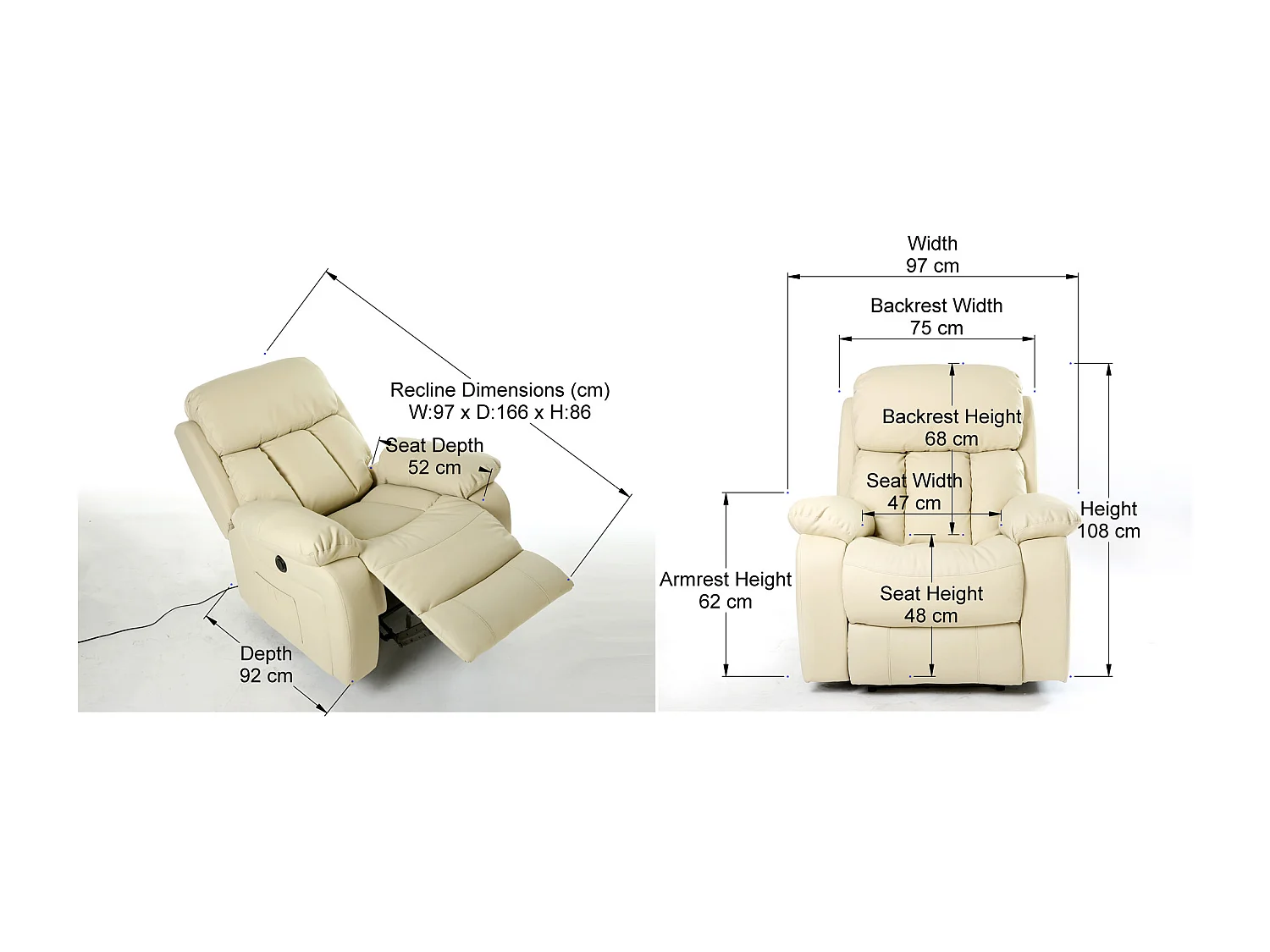 Chester Electric Bonded Leather Automatic Recliner Heat & Massage Chair