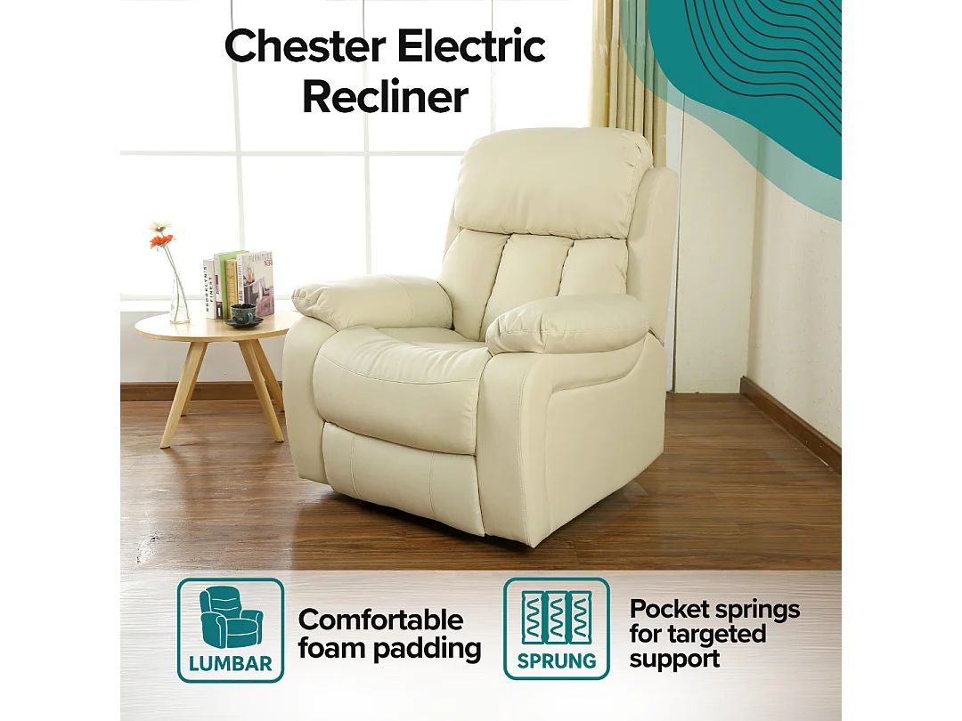Chester Electric Bonded Leather Automatic Recliner Heat & Massage Chair