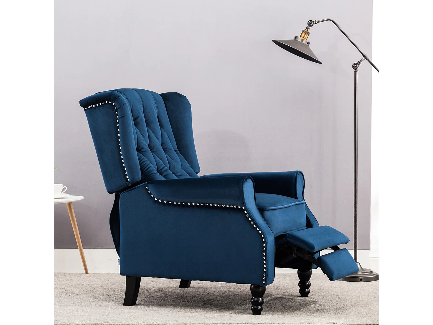 Althorpe Wing Back Recliner Button Back Fireside Velvet Chair