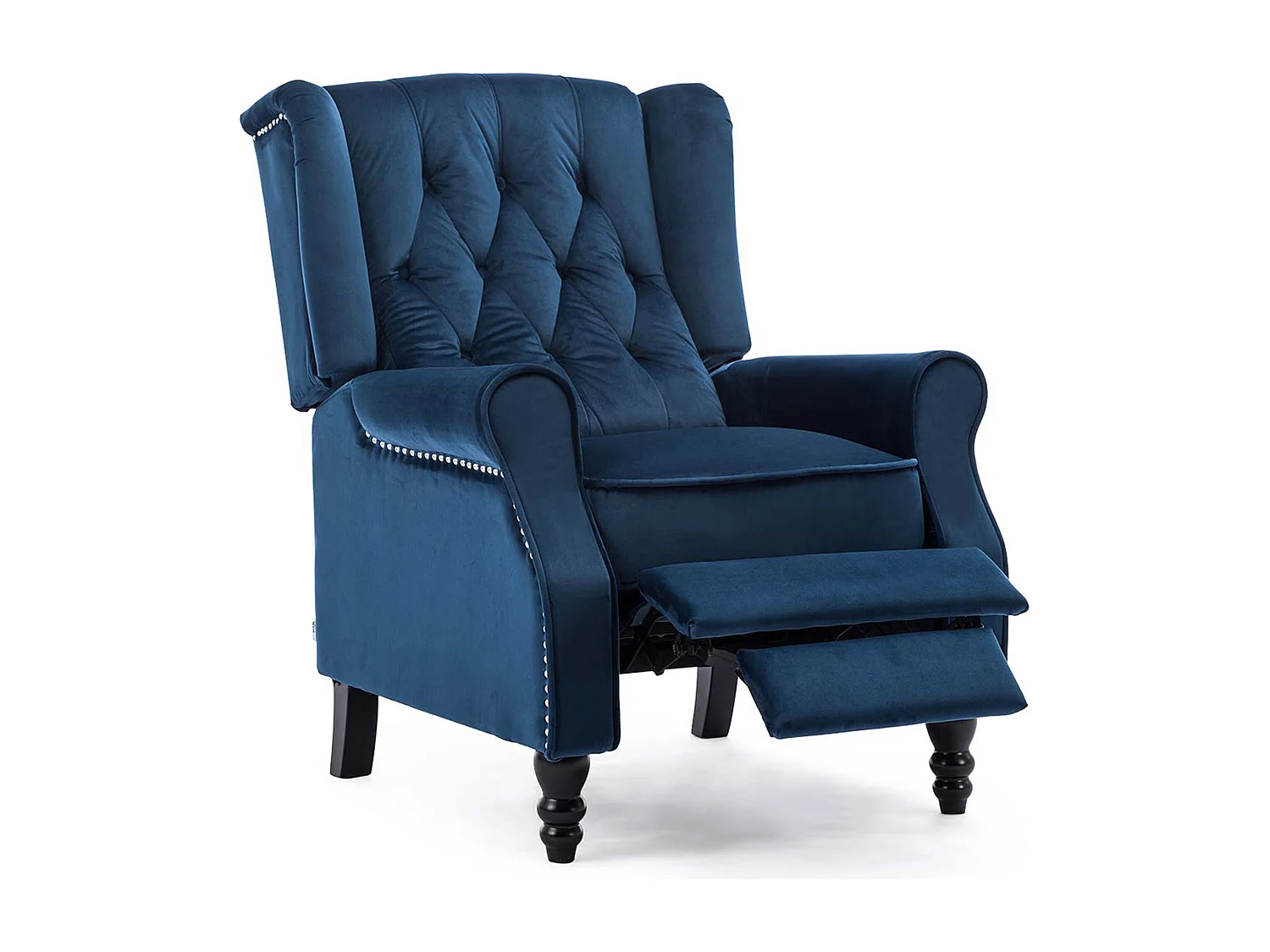 Althorpe Wing Back Recliner Button Back Fireside Velvet Chair