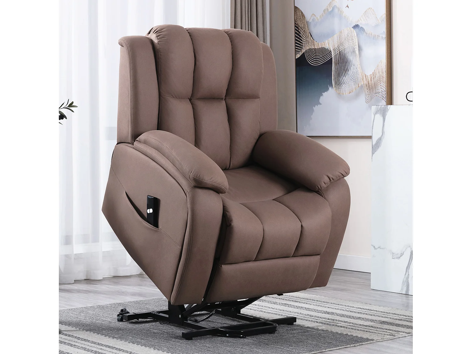Brookline Electric Technology Fabric Single Motor Rise Recliner Chair
