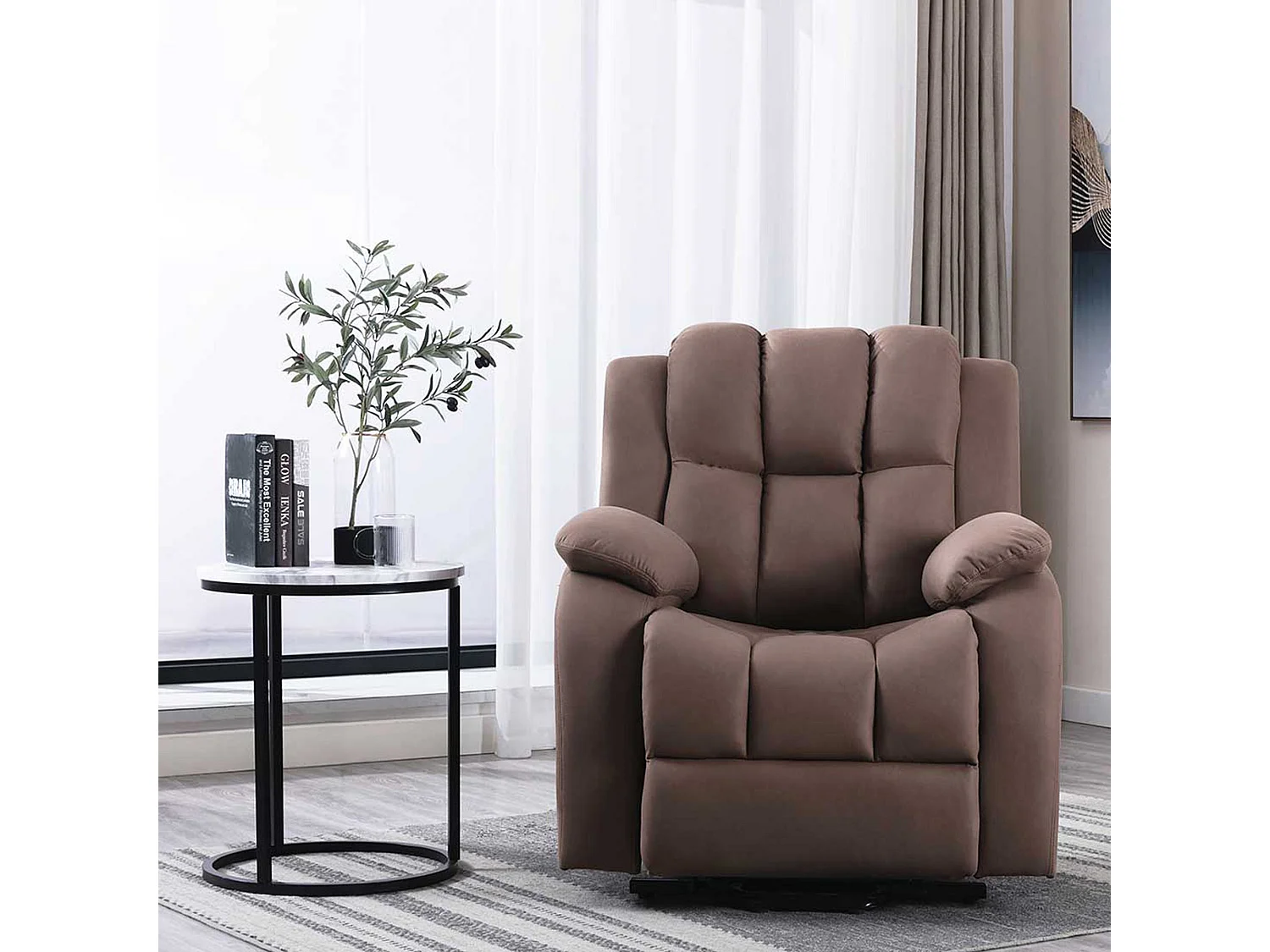 Brookline Electric Technology Fabric Single Motor Rise Recliner Chair