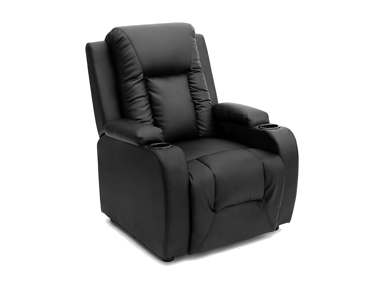 Oscar Pushback Recliner Bonded Leather w Cupholders Chair