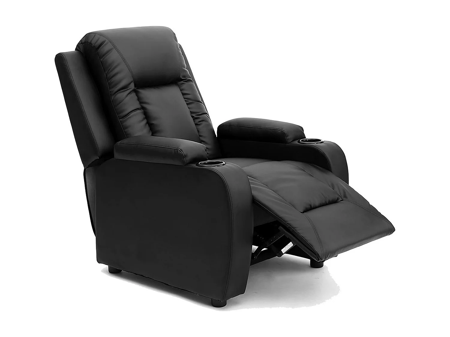 Oscar Pushback Recliner Bonded Leather w Cupholders Chair