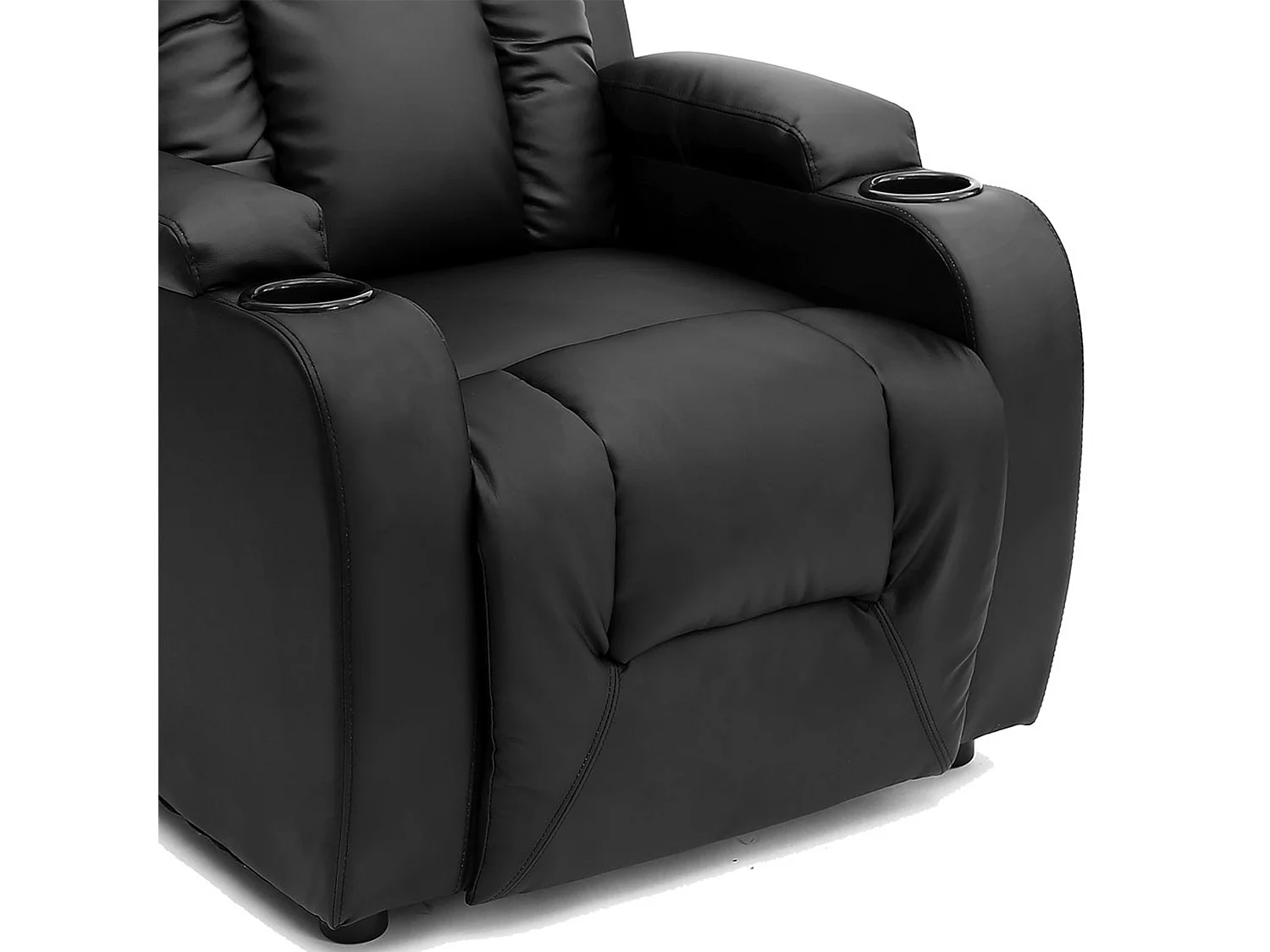 Oscar Pushback Recliner Bonded Leather w Cupholders Chair