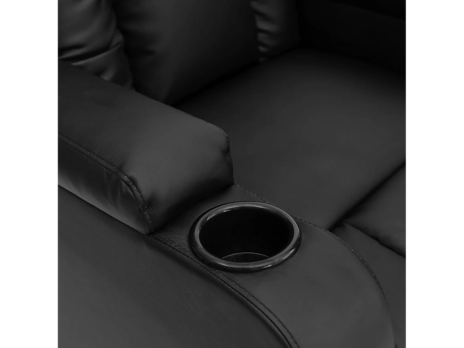 Oscar Pushback Recliner Bonded Leather w Cupholders Chair