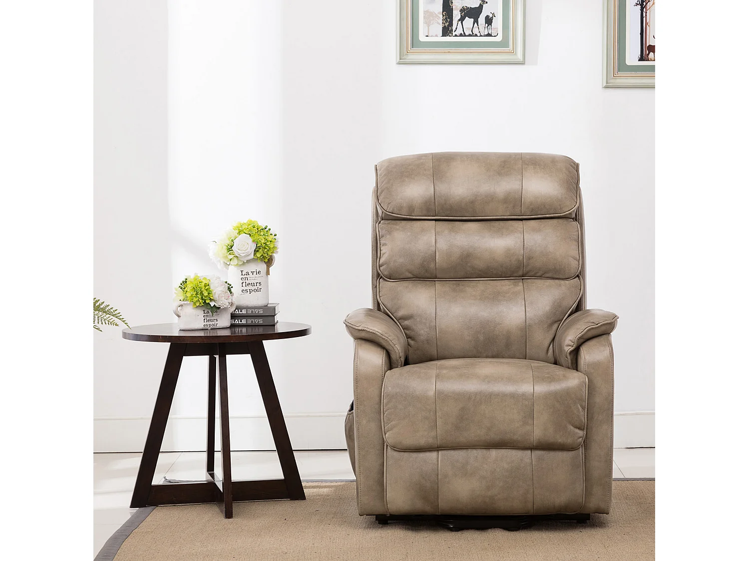 Buckingham Single Motor Electric Rise Recliner Bonded Leather Chair