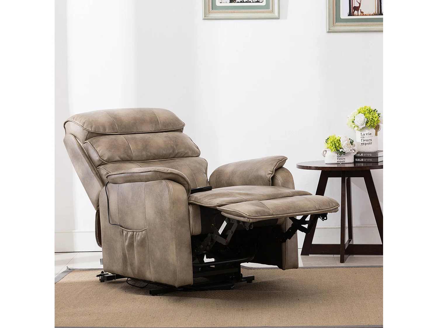 Buckingham Single Motor Electric Rise Recliner Bonded Leather Chair